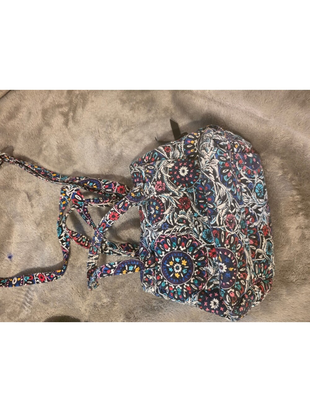 Floral paisley quilted fabric shoulder bag